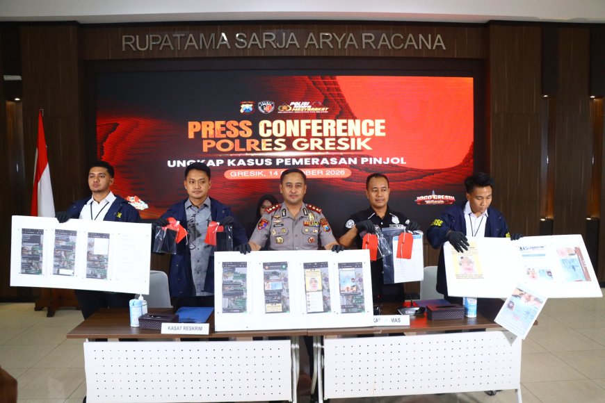 Polres Gresik Gerak Cepat Amankan Sindikat DC Pinjol Fiktif di Lampung
